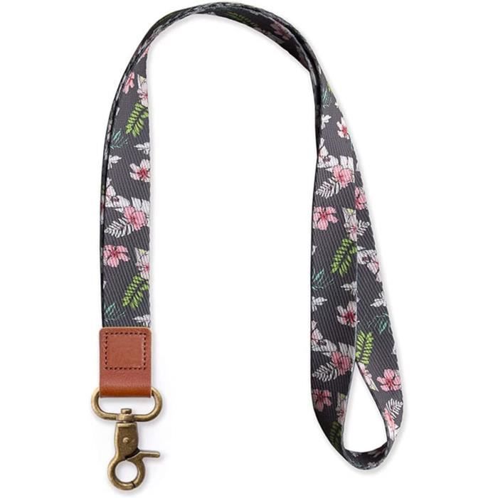 Porte Badge Tour De Cou Avec Enrouleur - Lanyard Violet Papillon - Pour Carte, Clés, Téléphone