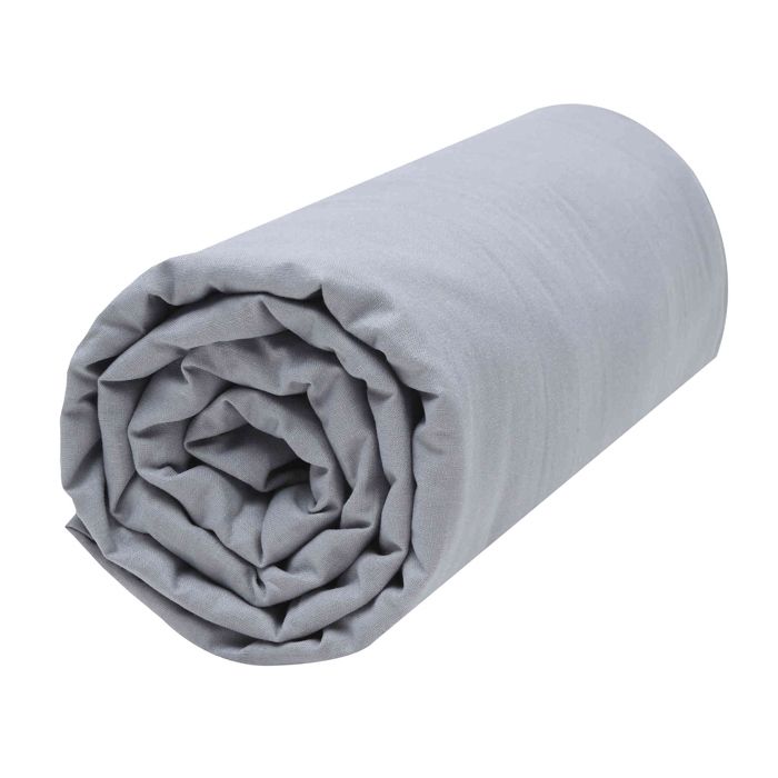 Drap housse - PTIT BASILE - 60x120 cm - 100% coton Bio - gris foncé