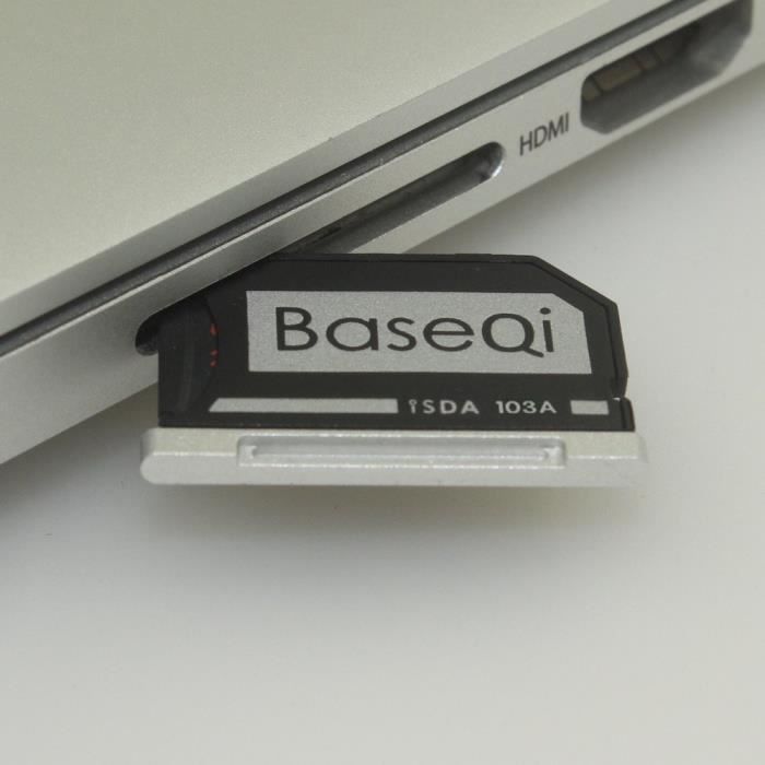 8MOBILITY Adaptateur de stockage iSlice Micro SD pour MacBook Air 13 pouces A1369 et A1466 Argent 