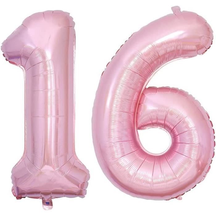Ballon Chiffre Anniversaire 2,Ballon Numéro 2 Pastel Rose,40" - 101Cm