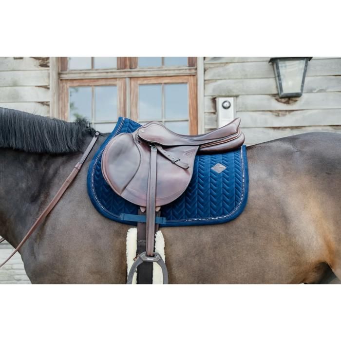 Tapis Selle Cheval Tapis De Selle Kentucky CSO Basic Velvet - Cob EU - Marine - Pour Saut Tapis Equitation