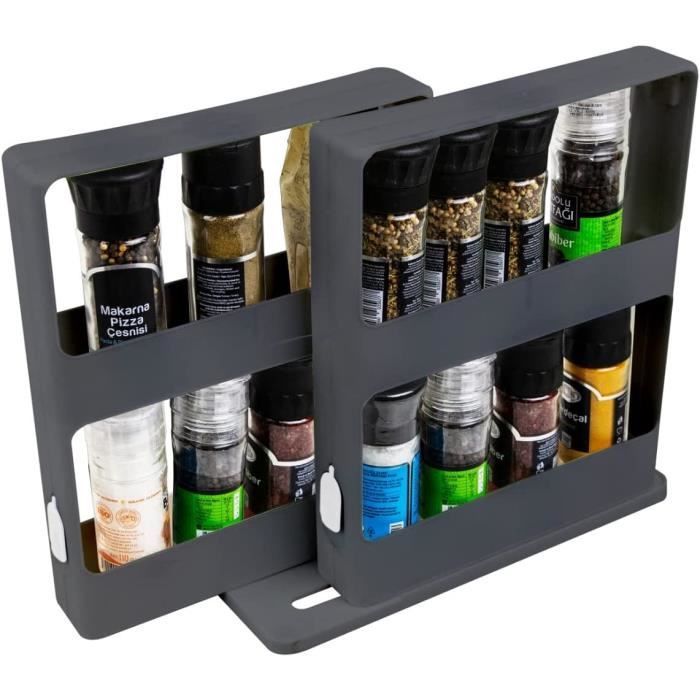 Étagère À Épices Étagère Coulissante Économiseur D'Espace Avec 4