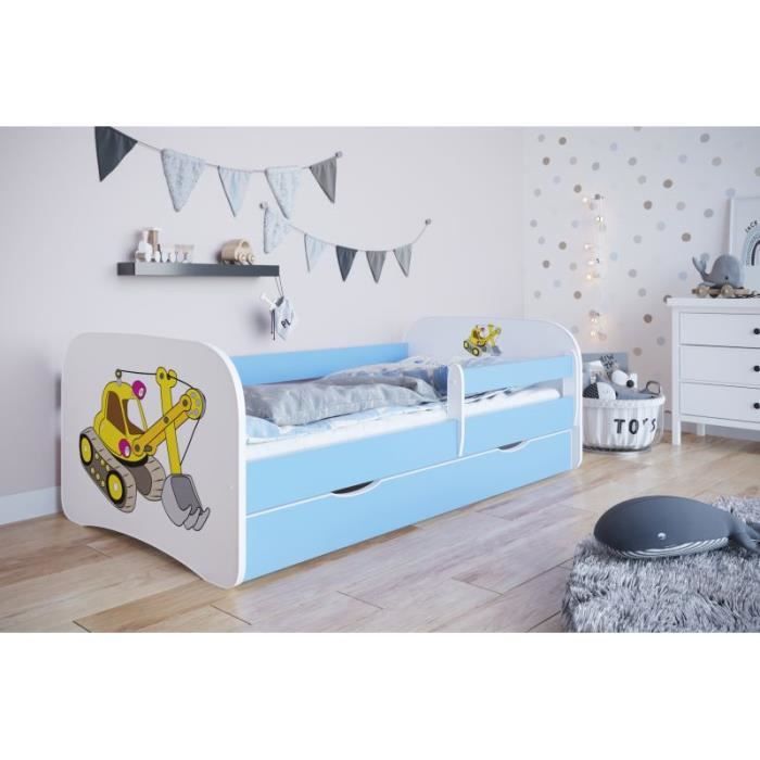Lit pelleteuse bleu Babydreams avec tiroir matelas 140/70 - Kocot Kids Lit pelleteuse bleu Babydreams avec tiroir matelas 140/70 - Kocot Kids