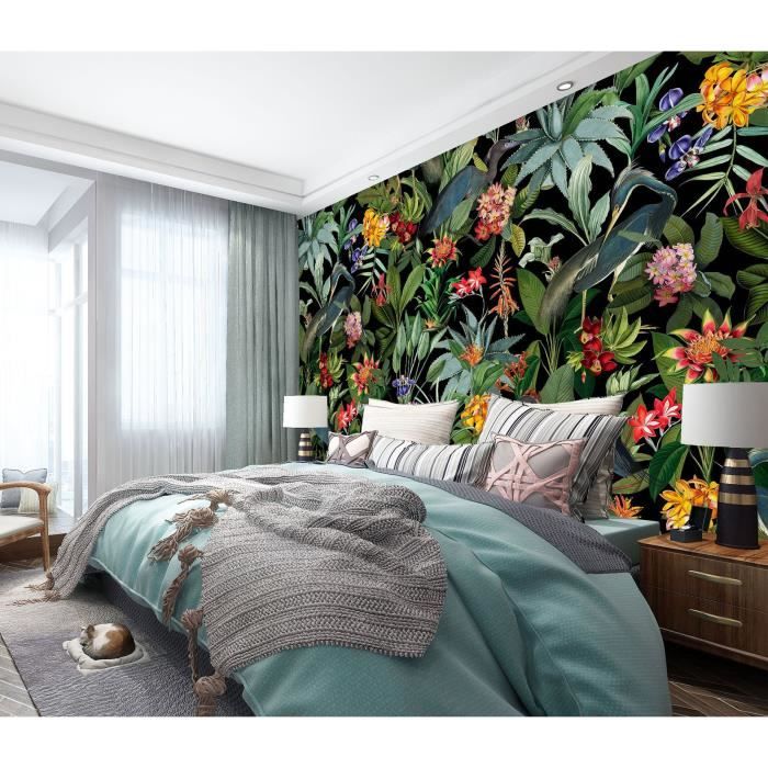 Papier Peint Floral Blanc Et Rose 3D NAM765 – Auto-adhésif Et Amovible
