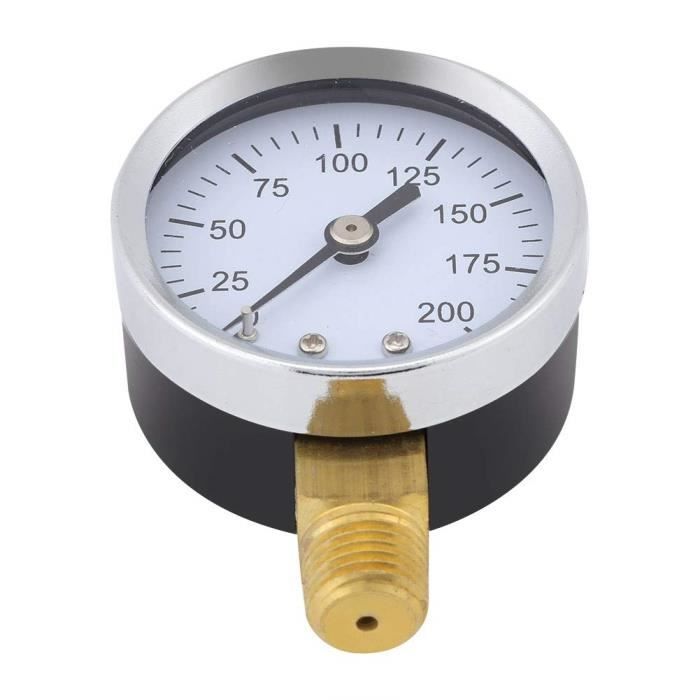 Jauge Pression Carburant Universelle 0-160 Psi - 1/8 NPT - Remplie Liquide - Kit Adaptateur Included