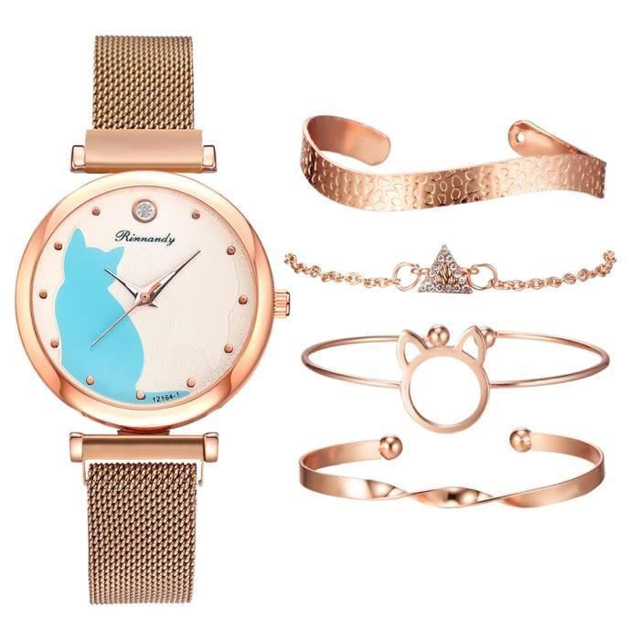 Montres Montre Bracelet en maille pour femmes strass Bracelet en