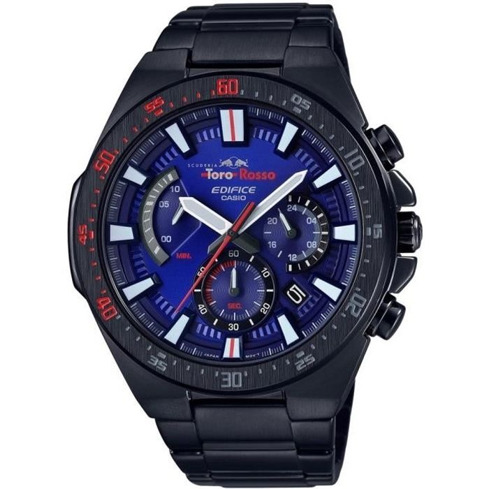 Montre pour Homme Casio Edifice Toro Rosso Cadran Bleu et Acier