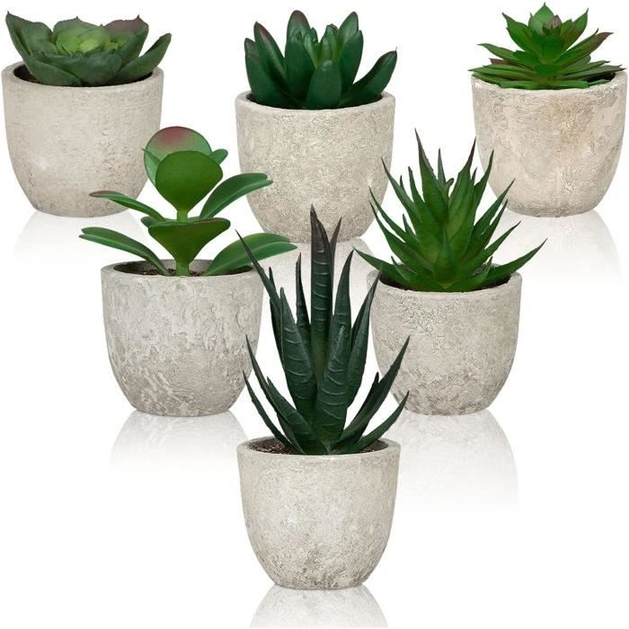 2 Plantes Succulentes Artificielles Uxcell – Vert Dégradé – Fausses Petites Plantes