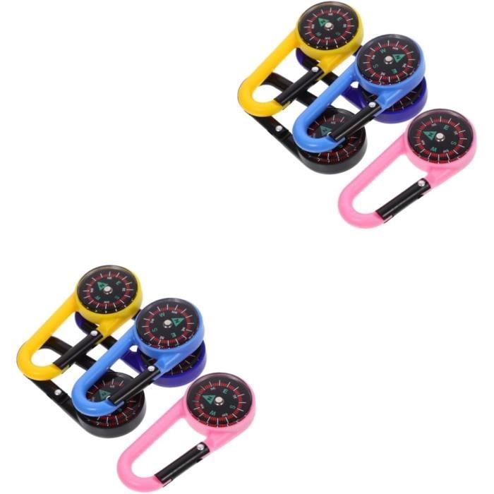 6 Porte-clés Boussole Avec Mousqueton – Mini Boussole Pour Randonnée, Camping, Sports Outdoor - 5
