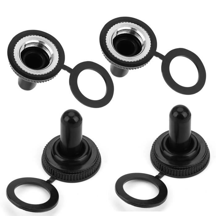 Lot De 20 Capuchons Étanches Pour Interrupteur à Bascule – 12 Mm, Caoutchouc + Fer, Protection Eau Et Poussière