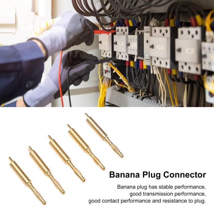 Fiches Banane (bornes) 30V-60V / Max.10A - En Cuivre Gainé PVC - Pour Bricolage électronique