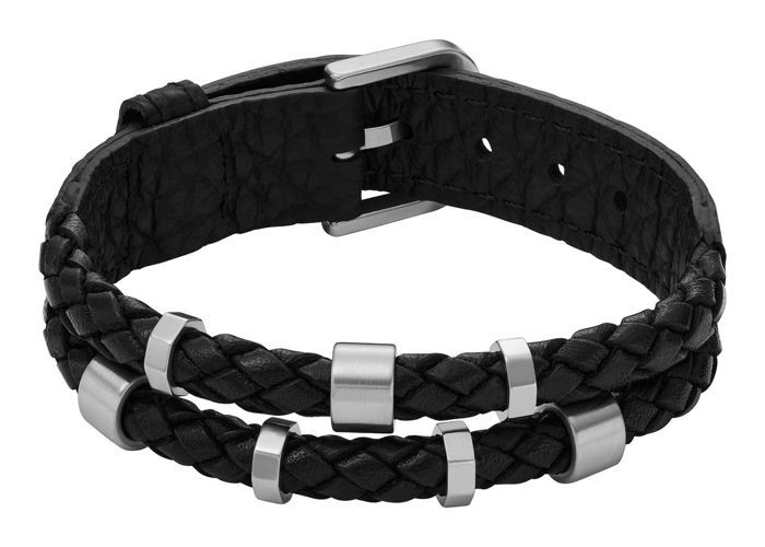 Bracelet - FOSSIL - Leather Essentials - Cuir - Noir - Ajustable Bracelet - FOSSIL - Leather Essentials - Cuir - Noir - Ajustable