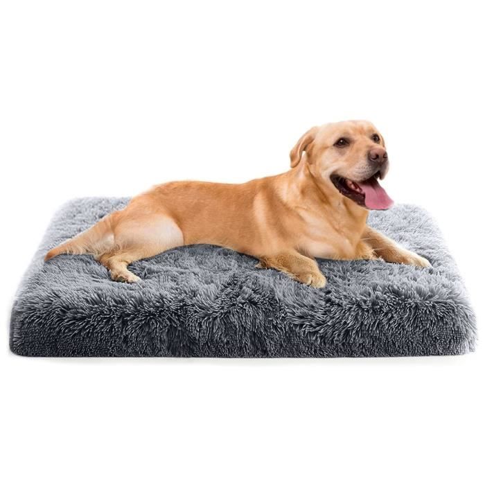 Meilleurs prix pour Coussin Chien Dehoussable 100x60x10cm - Tapis Lavable Mousse à mémoire - Lit Gris Foncé avec Fond Antidérapant