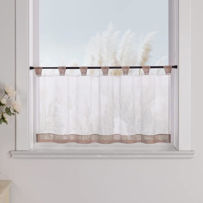 Rideau Brise-bise Motif Chouette - 40x60 Cm, Transparent - Pour Petite Fenêtre, Cuisine, Salle De Bain - 7
