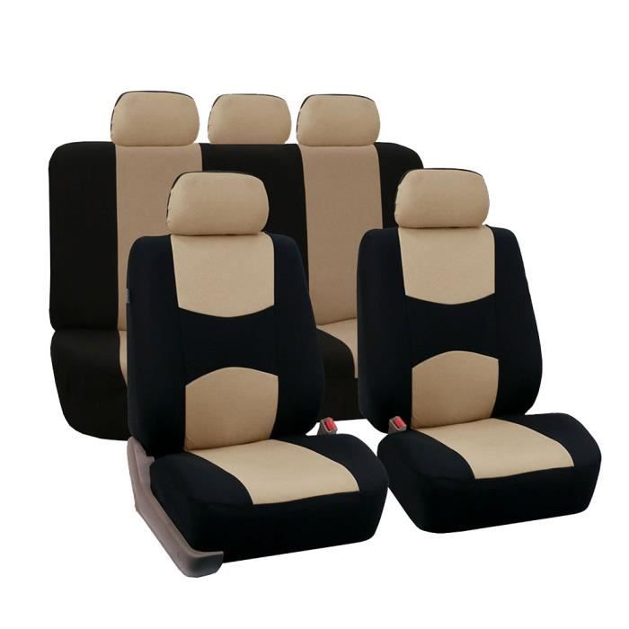 Housses De Siège Auto Flying Banner - Ensemble Complet Beige - Compatible Airbag