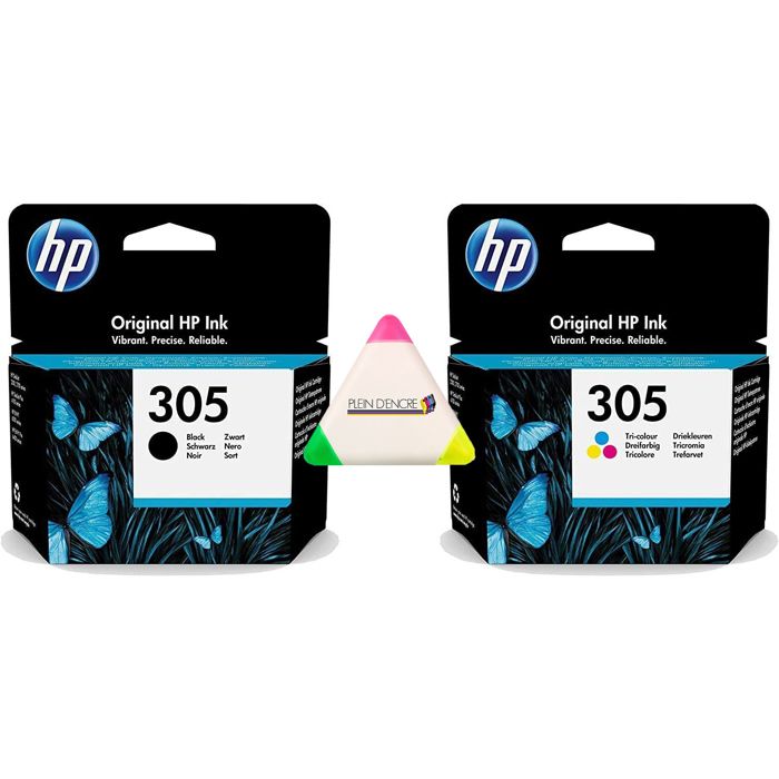 Pack 2 cartouches d’encre noir et couleur pour HP Envy 6032 6052 6055