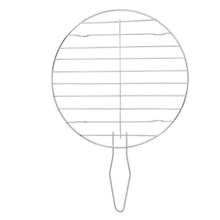 Grille Ronde Barbecue Acier Inoxydable - Diamètre 40 Cm, Pour Camping, Jardin, Pique-Nique