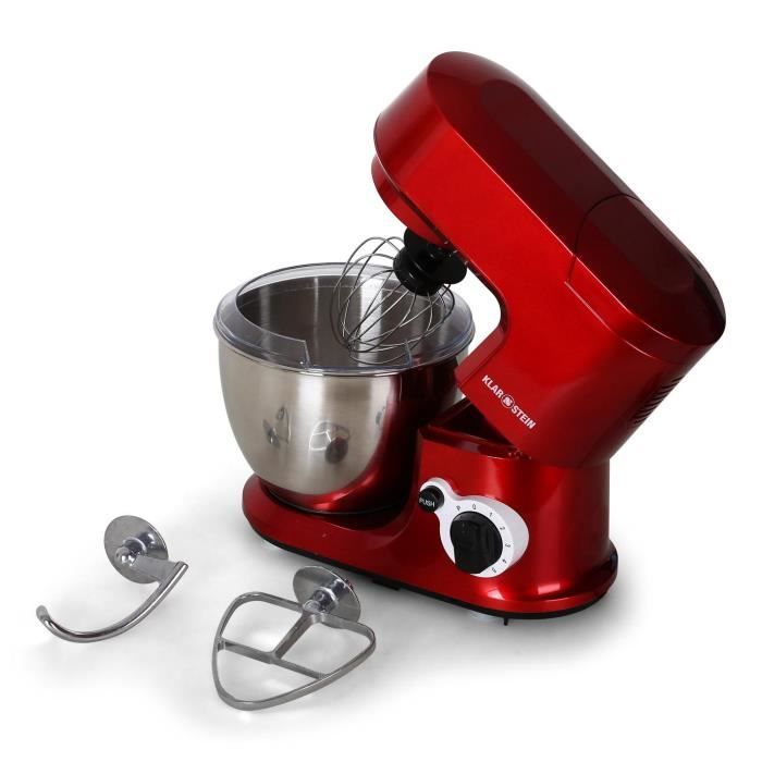 ROBOT DE CUISINE PETRIN ELECTRIQUE MIXEUR BLENDER BOL INOX 4L 800W ROUGE