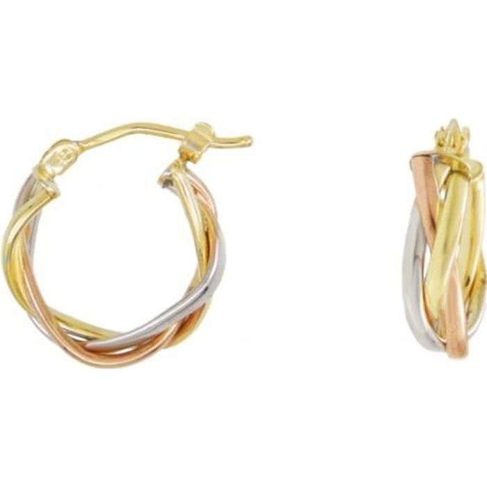 Boucles D'oreilles Nœud Tricolore Rouge, Blanc, Jaune - Argent Sterling 925, Marque Geno Schmuck - Neuf Allemagne