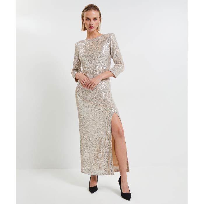 grain de malice - robe longue sequins femme