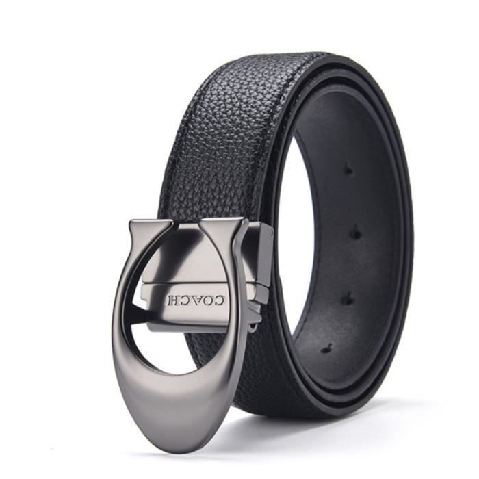 Ceinture En Cuir Homme Sport - Largeur 3.8 Cm, Boucle 4x5 Cm, Cuir Fendu, Neuve Avec étiquettes