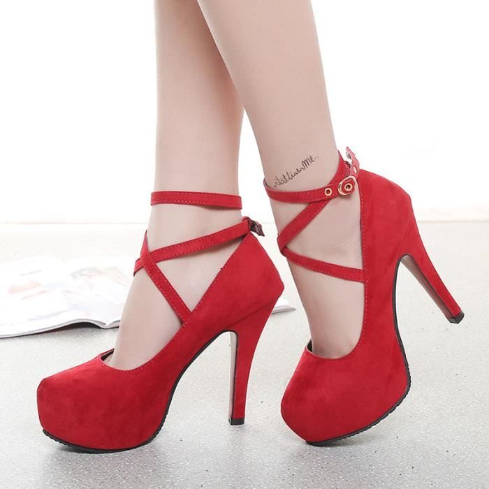 Escarpins en daim talons hauts pour femmes 8cm chaussures