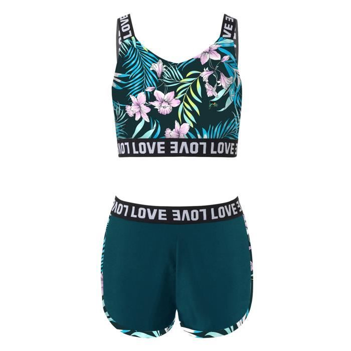 Maillot De Bain 2 Pièces Bleu Turquoise Fille | La Halle