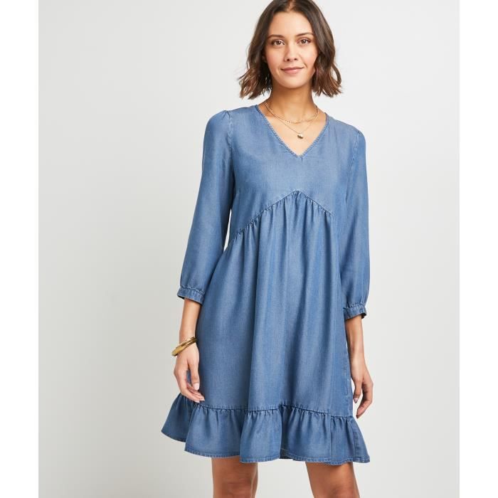 GRAIN DE MALICE - Robe volant?�e femme Marine - Cdiscount Pr??t-?�-Porter