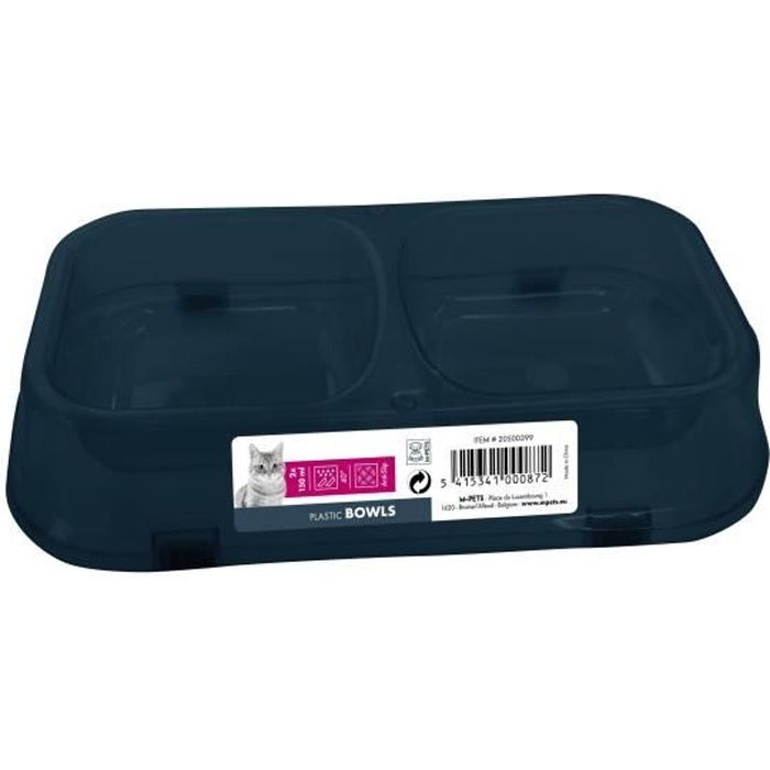 Comparer les prix de MPETS Gamelle double en plastique - Pour chat - 2x150ml - Divers coloris