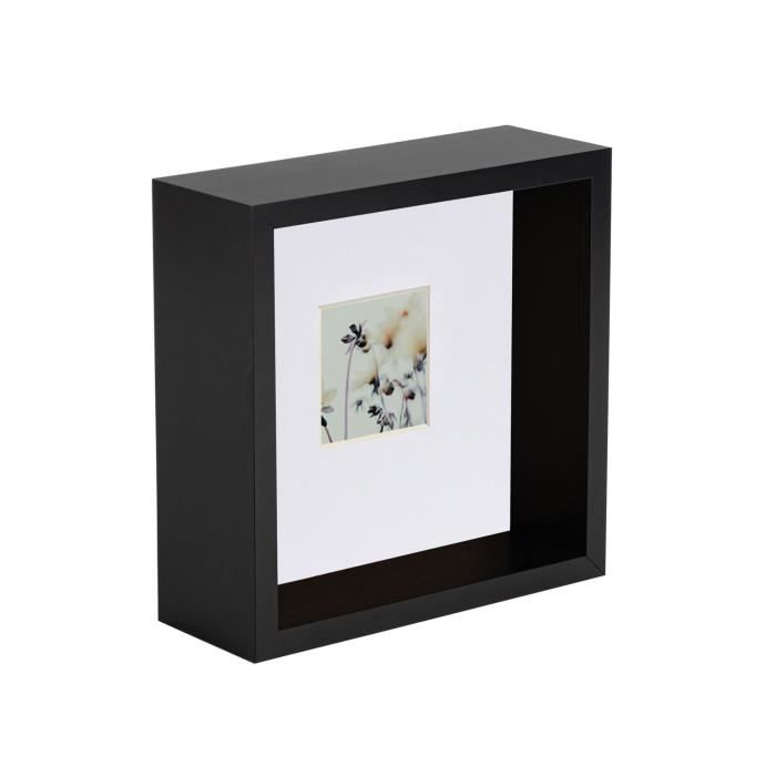 GraduatePro Cadre Photo 23x23 3D Profond Noir Fabriqué à la Main avec