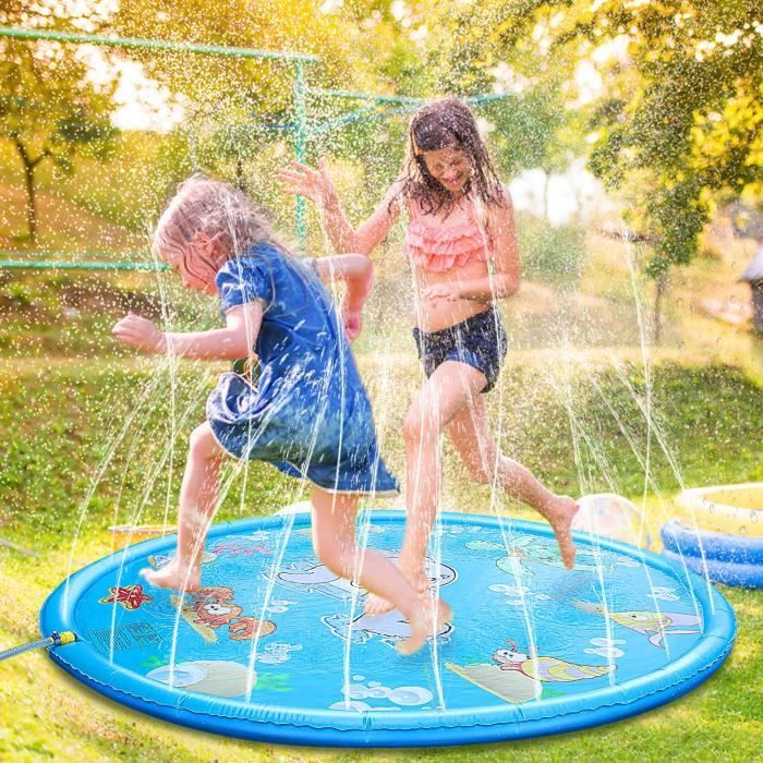 Tapis d'eau d'eau pour enfants de 170 cm, tapis de pulvérisation  d'éclaboussures d'eau de piscine en pvc durable, tapis de jeu Splash  Sprinkle - Jouets indispensables pour les enfants d'été