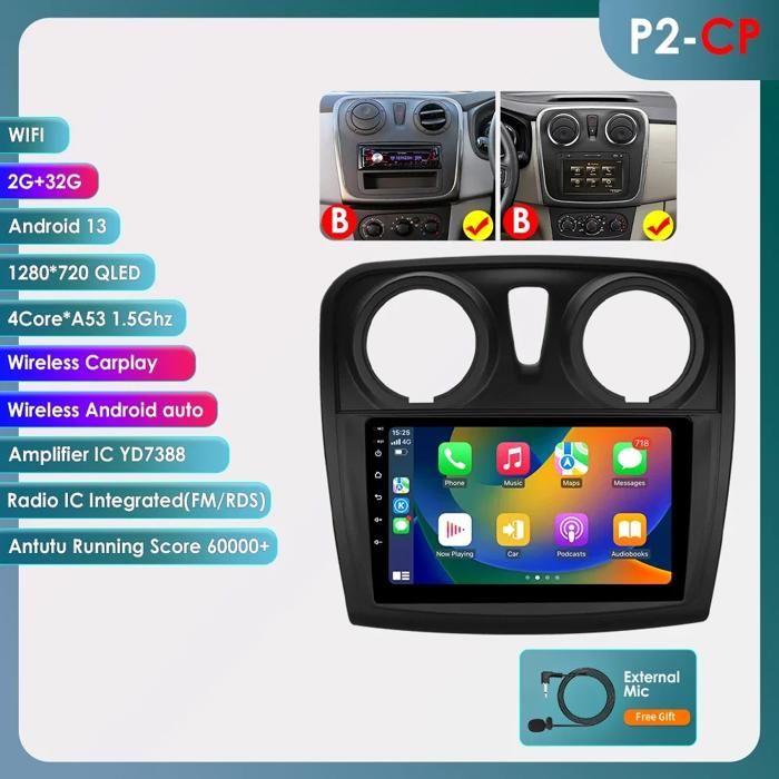 2G 32G Autoradio 2 Din Android 13 7 Pouces Écran Tactile De Voiture Radio Stéréo Auto 2 Din