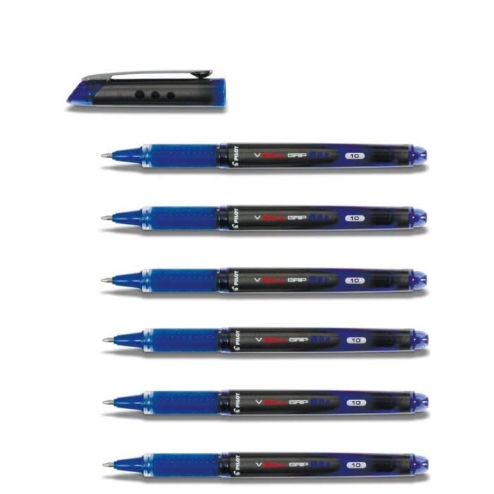 Stylo R17 Stylos roller - PILOT - V-BALL GRIP - Lot de 6 - Pointe métal 1 mm ...