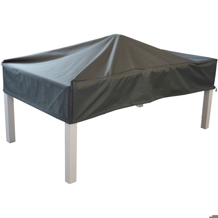 Housse de protection étanche pour table de jardin PROLOISIRS - Gris - 200x100 cm - Cordon et sangles de maintien