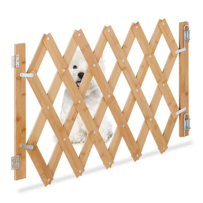 Meilleurs prix pour Relaxdays Barrière de sécurité pour chiens, jusqu'à 108,5 cm, 47,5-60 cm de haut, bambou, escaliers & porte, nature