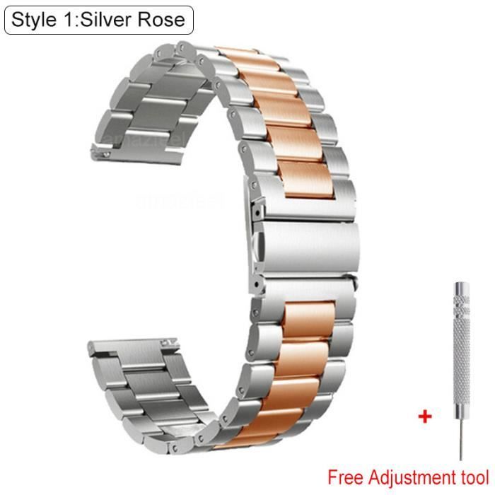 Bracelet Acier Inoxydable Compatible AGPTEK LW11 - 22mm Métal Solide