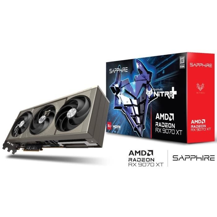 SAPPHIRE - Carte graphique - NITRO+ AMD RADEON™ RX 9070 XT Gaming OC - 16 GB - Dual HDMI / Dual DP