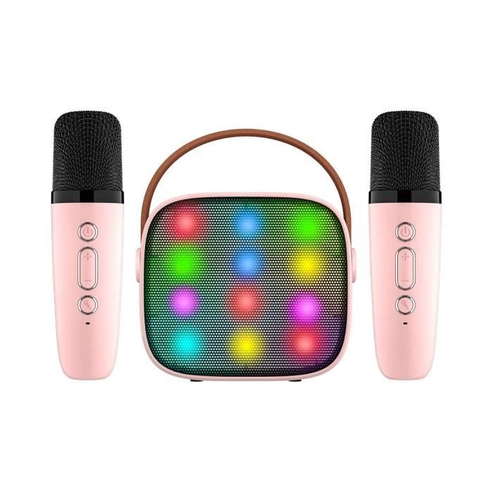 Karaoke Adulte Et Enfant, Machine De Karaoké Avec 2 Microphones Sans Fil, Kit Karaoke Complet Portable Enceinte Karaoke Bluetooth, Dispose 7 Effets Sonores, Pour Fête Et Voyage (Black