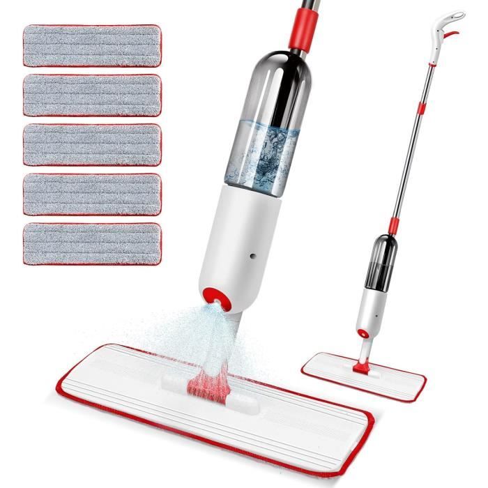 5 Pièces Recharges Serpillière Compatible Vileda - Microfibre Rouge Bleu Gris 2 En 1 Réutilisables