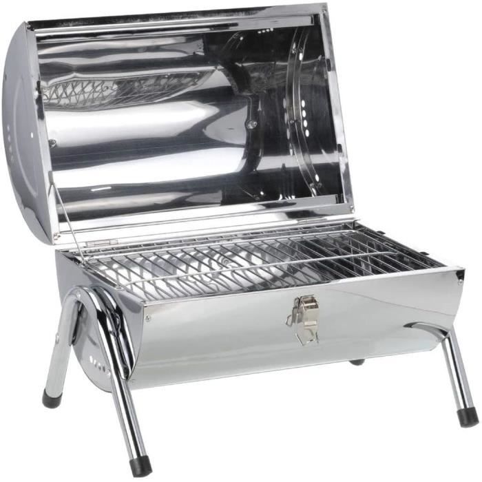 Barbecue Portable Au Charbon Pliable Ultra-Compact 35x27x20 Cm – Acier Inoxydable, Idéal Camping, Pique-Nique, Plage & Jardin