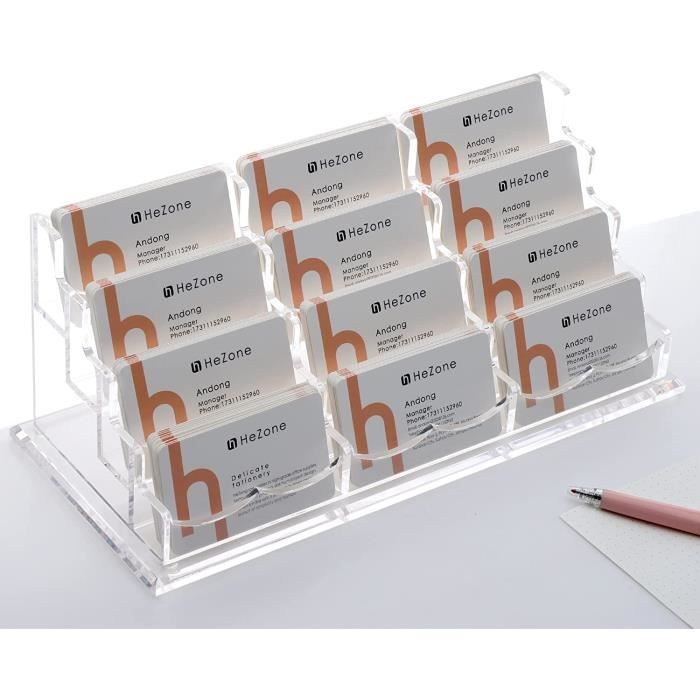 Présentoir pour cartes de visite 12 emplacements 4 étages En