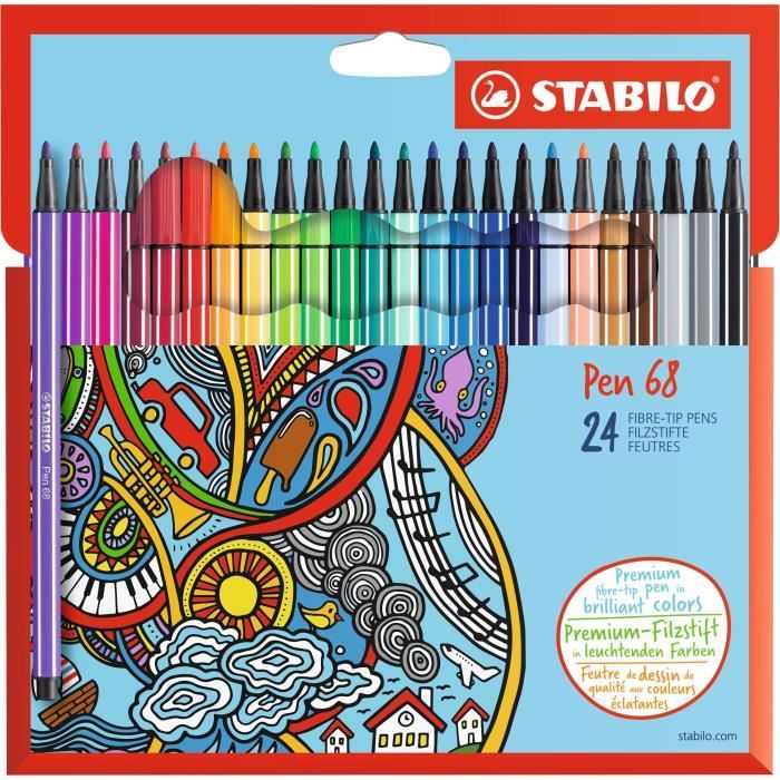 STABILO - Feutres de coloriage Pen 68 15 pièces …