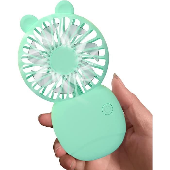 RisingFF Mini ventilateur USB léger, 5 vitesses, pliable à 90°, avec sangle de 60 cm et support pour téléphone (blanc) - Bricolage