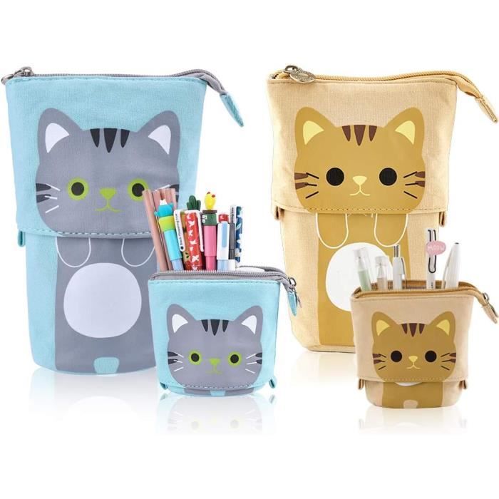 Trousse école Bureau Trousse Crayon Télescopique Nicphyn - Pochette Rétractable Multi-compartiments Pour école Et Bureau (Rose) Trousse Multi-compartiments