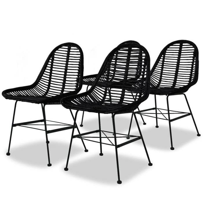 Chaises de salle à manger - VIDAXL - Noir - Ethnique - Ailleurs - 4 places