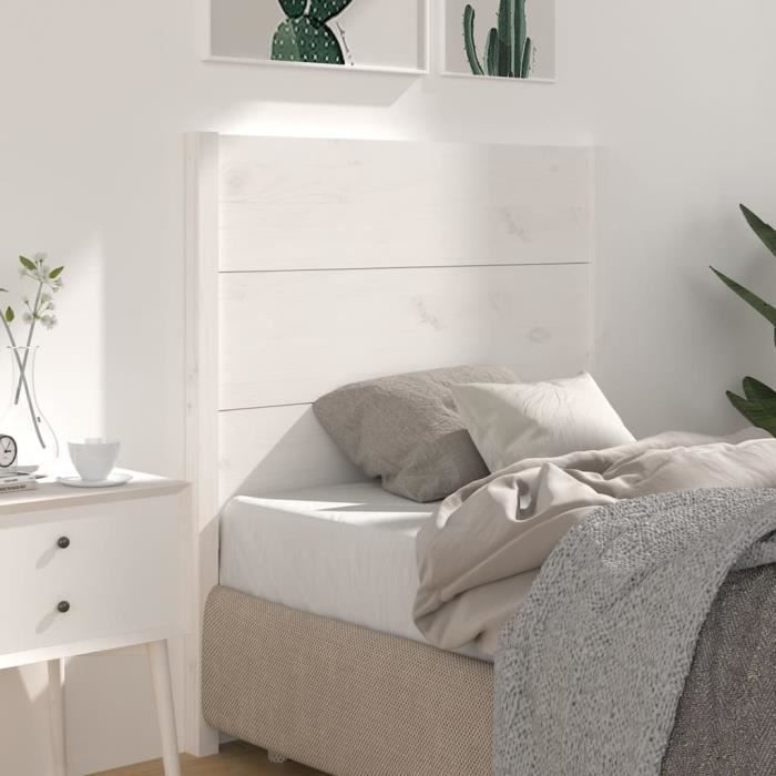 Tête De Lit Avec Étagères VidaXL - Blanc 135 Cm - Pin Massif - Rangement Intégré - Design Sur Pieds Sans Montage Murial