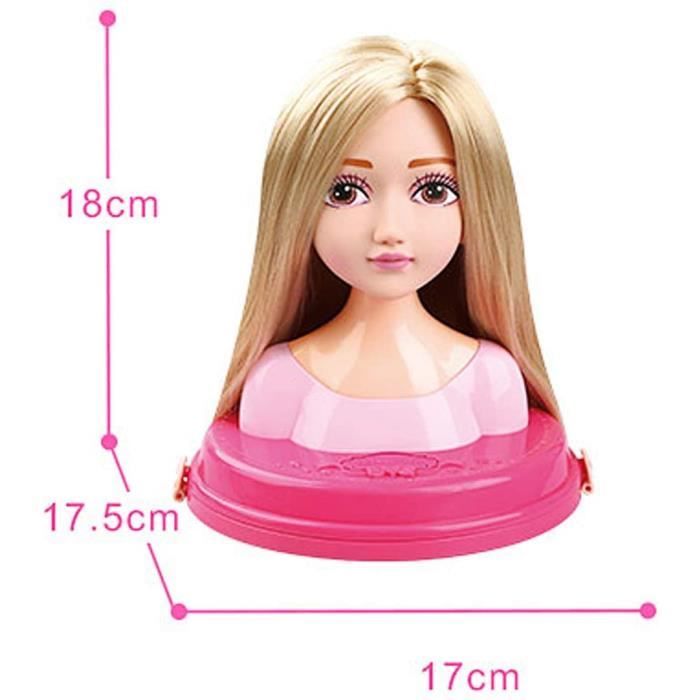 TopLLC Jouets De Piscine, Poupée Jouet Pour Coiffure Tête De Poupée Pour Filles Coiffure De Luxe Maquillage Jouets Coiffeur Jeu De Simulation Kit De Coiffure 24ml Jeu De Simulation