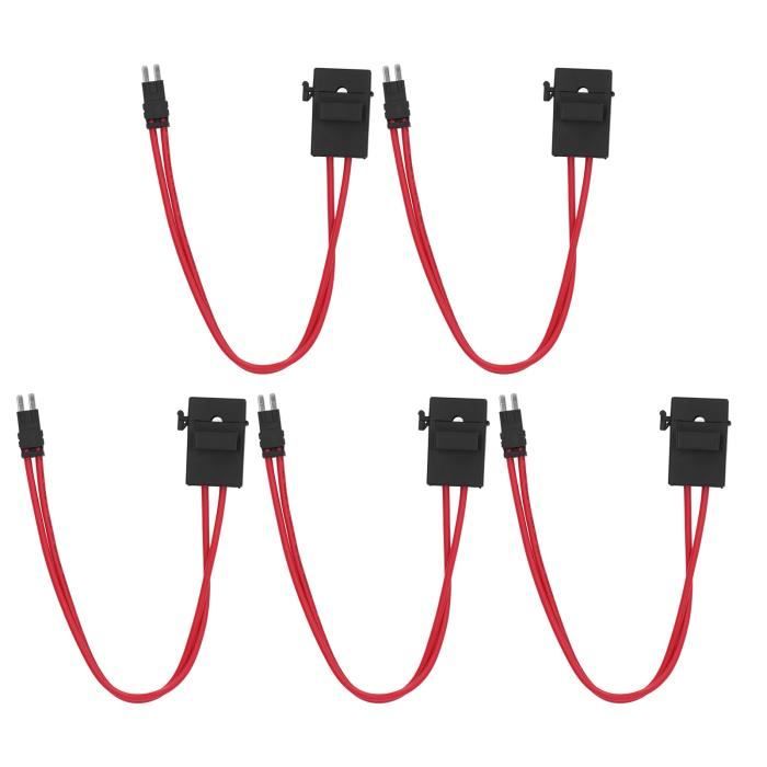 Connecteurs Porte-Fusible Auto - Lot 5 Pièces Rallonge Fil 16AWG Pour Circuit Voiture