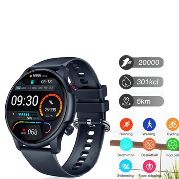 Montre Connectée IP68 Etanche Montre Intelligente Tensiometre Fréquence Pédomètre Cardio Sommeil