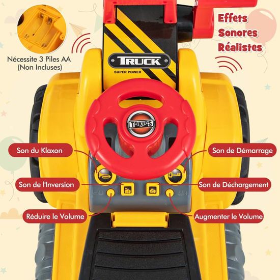 Jouet Bulldozer Porteur Enfants avec Godet Réglable - Ciel & terre Commerce